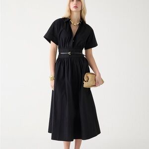 J. Crew Fitted-waist shirtdress in stretch cotton poplin